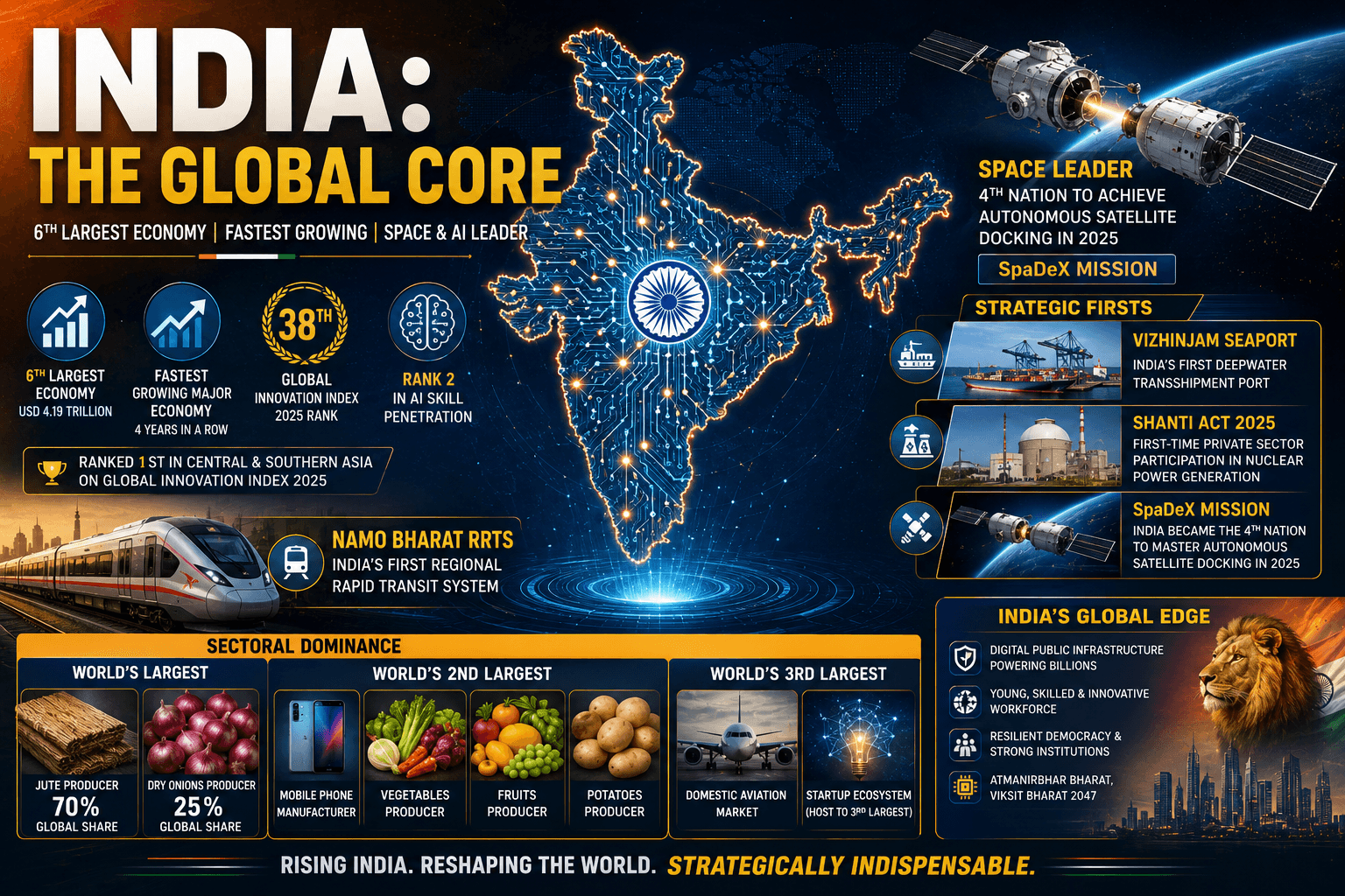 Major Facts About India: Rankings, Economic Power & Innovation