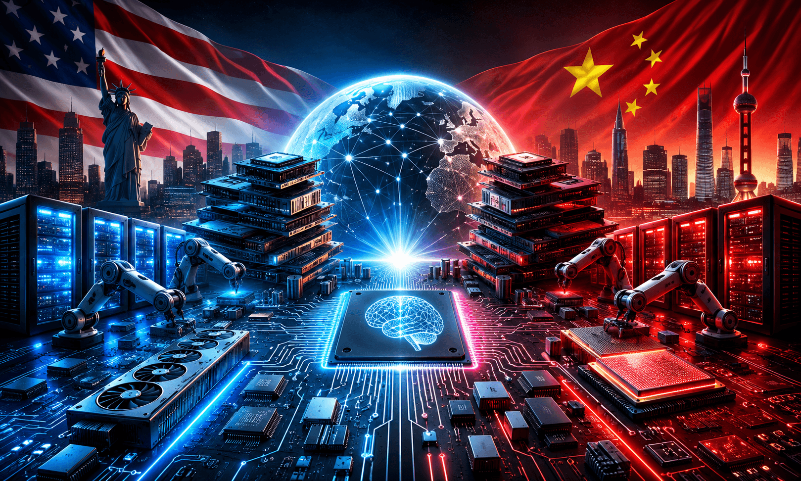 USA vs China in the AI Race: Strategic Advantages and Leverage