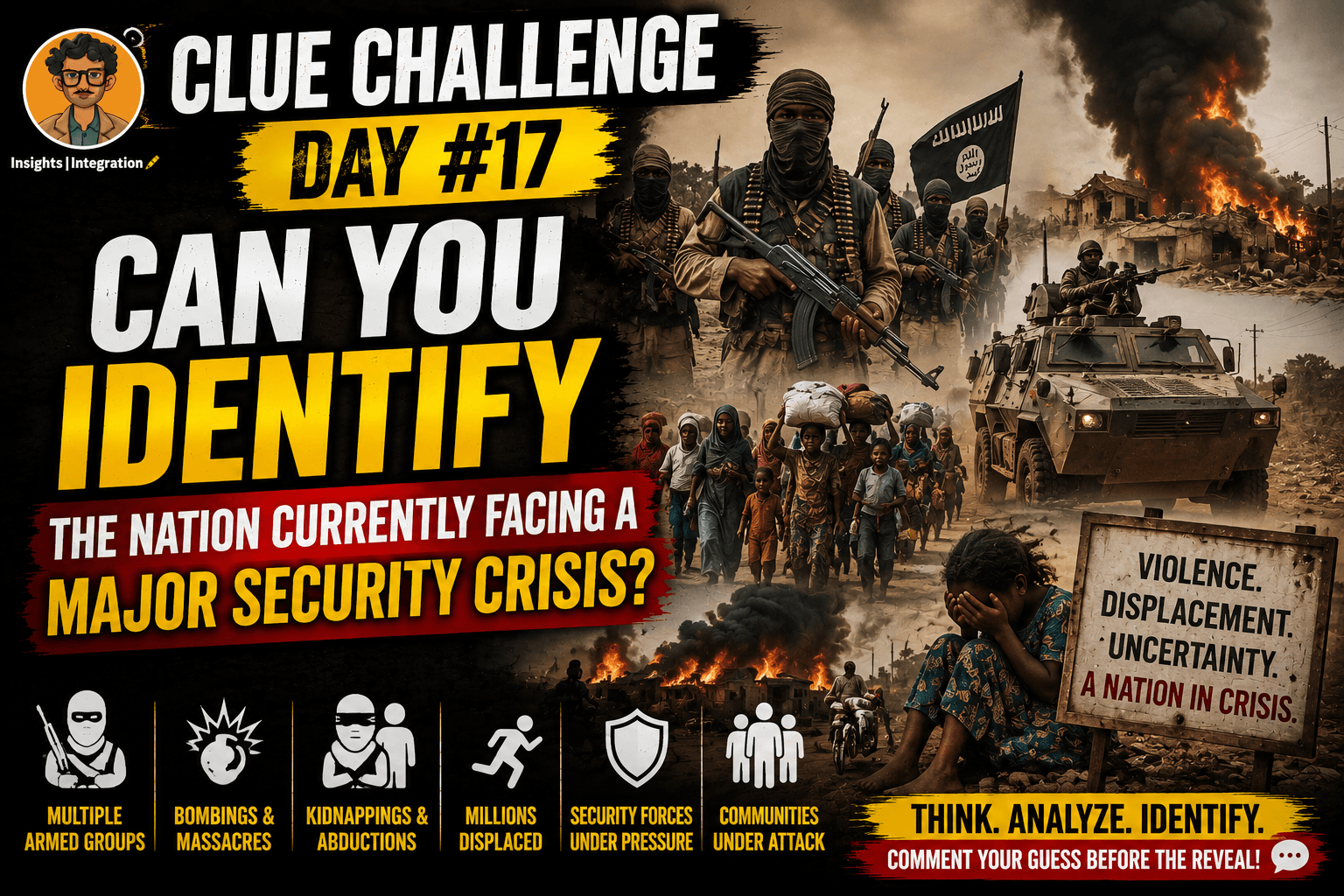 Clue Challenge Day #17: Can You Identify the Nation Currently Facing a Major Security Crisis?