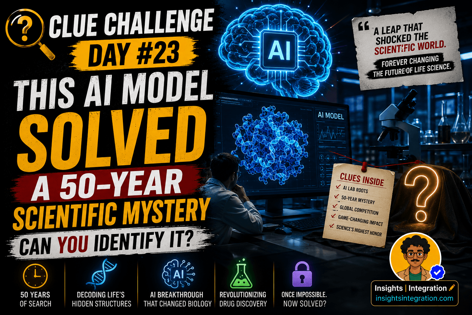 Clue Challenge Day #23: This AI Model Solved a 50-Year Scientific Mystery — Can You Identify It?