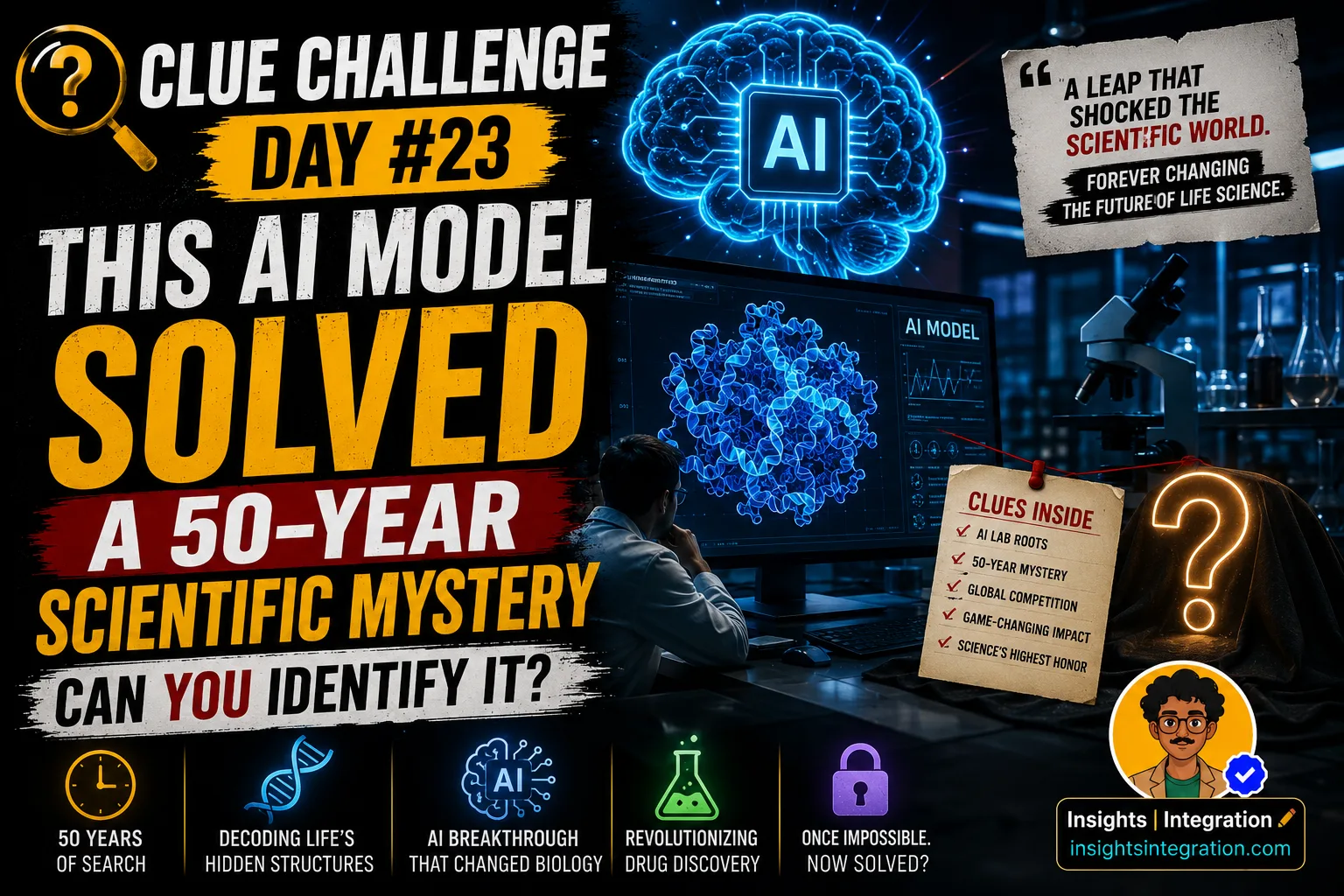 Clue Challenge Day #23: This AI Model Solved a 50-Year Scientific Mystery — Can You Identify It?