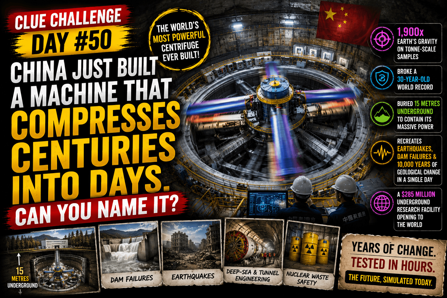 Clue Challenge Day #50: China Just Built a Machine That Compresses Centuries Into Days. Can You Name It?