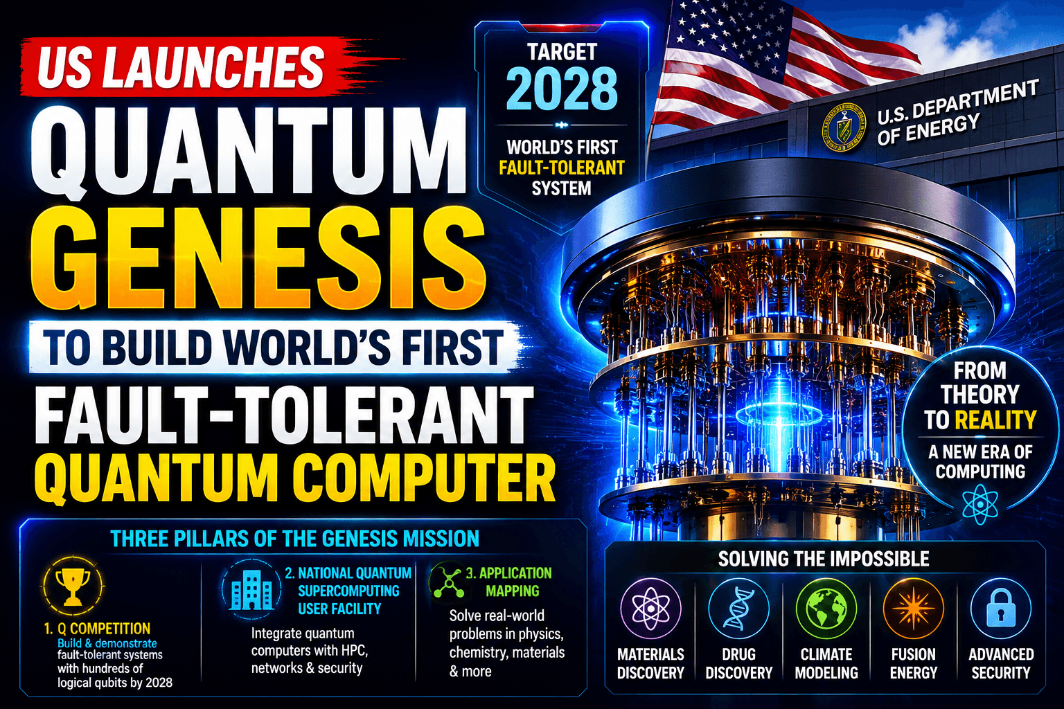 America Targets World’s First Fault-Tolerant Quantum Computer by 2028