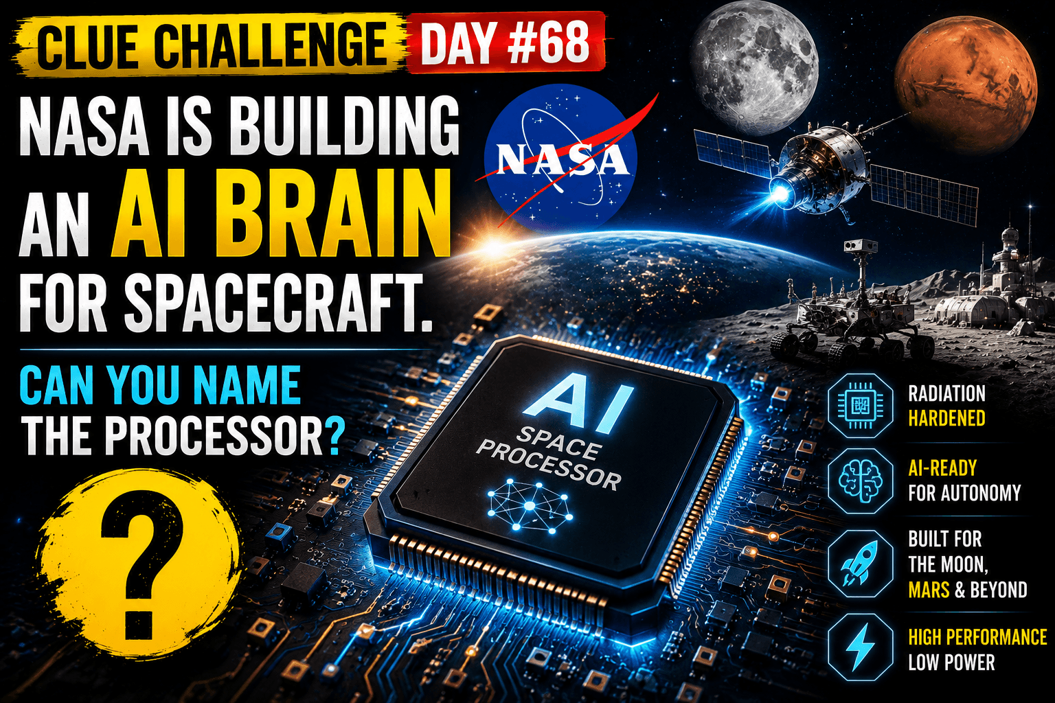 Clue Challenge Day #68: NASA Is Building an AI Brain for Spacecraft. Can You Name the Processor?