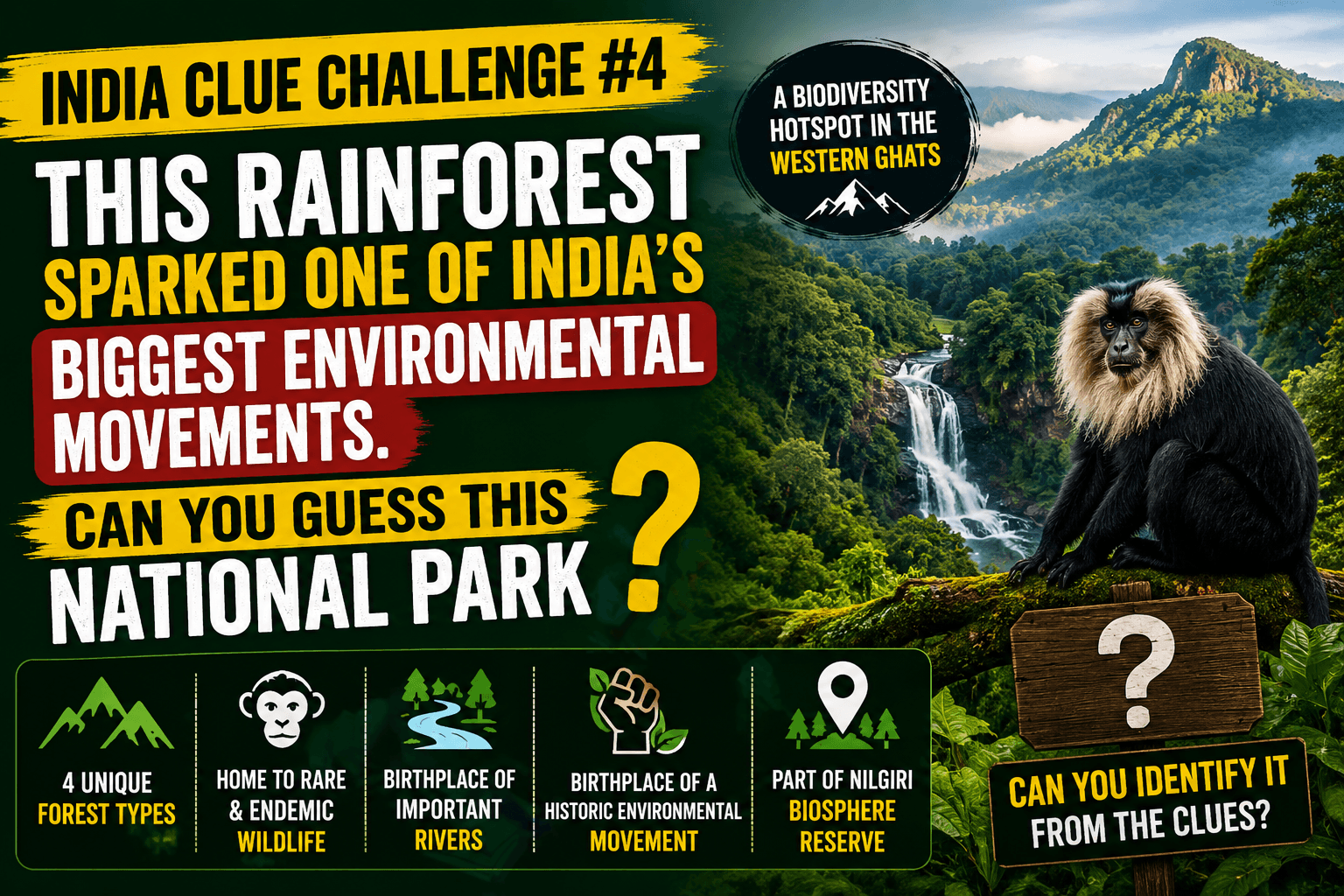 India Clue Challenge #4: This Rainforest Once Sparked One of India’s Biggest Environmental Movements. Can You Guess It?