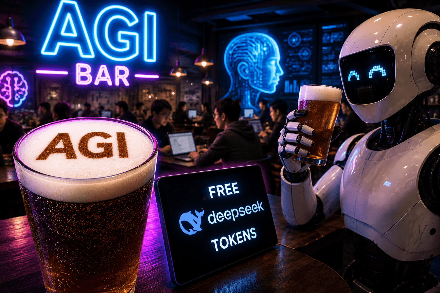 AGI Bar: Beijing’s AI Hangout Where DeepSeek Tokens Come With Your Drink